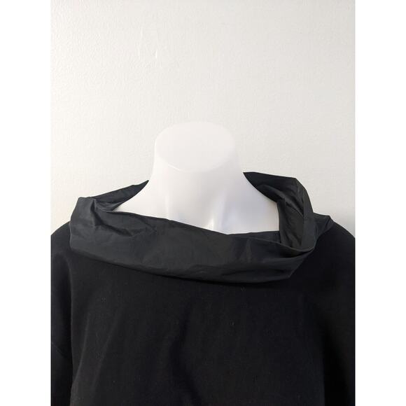New Diane Ness Womens Size Medium Cowl Neck Crop Top Black Long Sleeves NWT - Picture 3 of 7